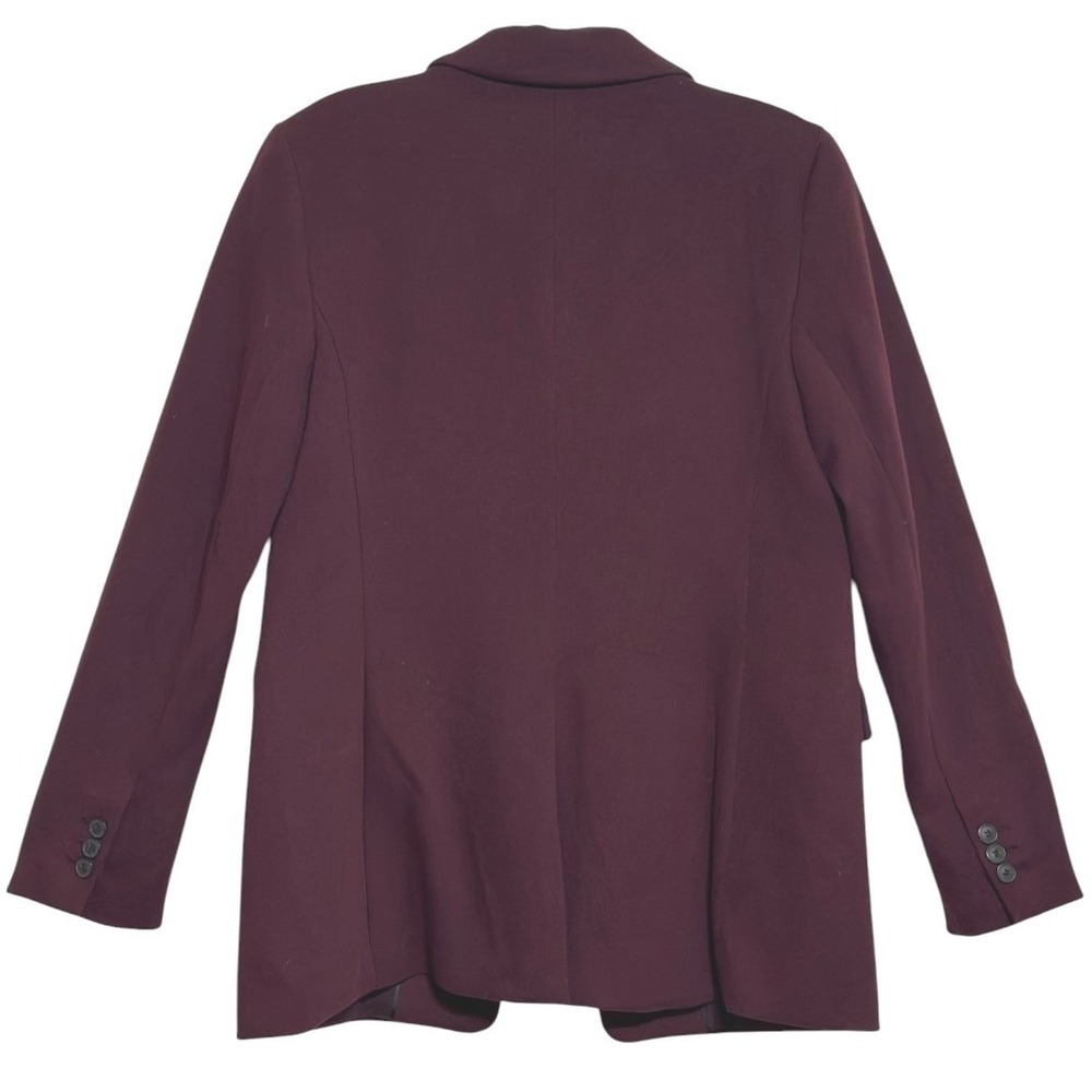 Talbots Open Front Blazer Womens Burgundy Cotton Stretch Dark Academia Autumn 6 - Picture 2 of 6